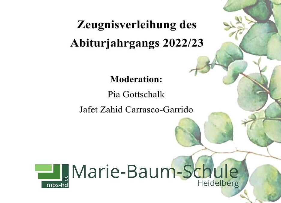Feierliche Zeugnisübergabe für den Abiturjahrgang 2023